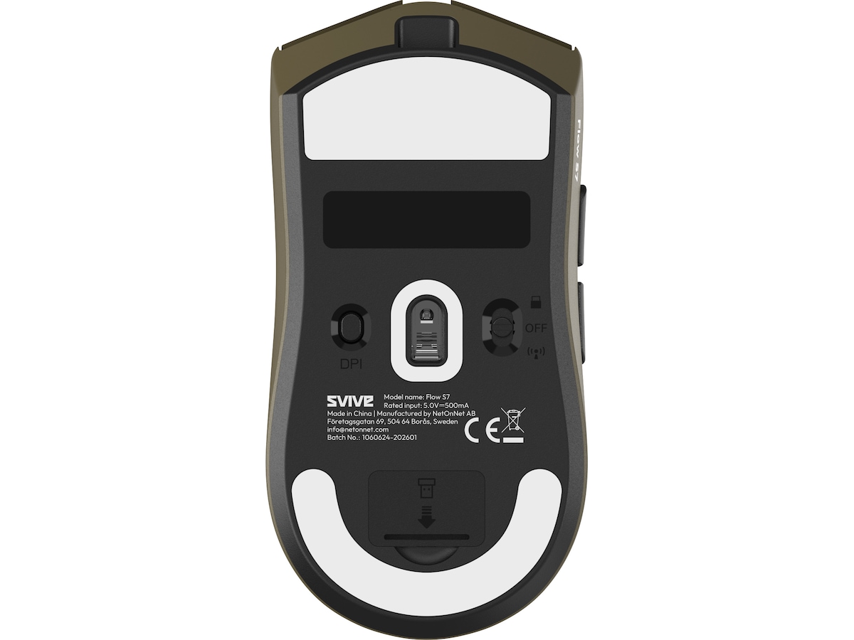 Svive Flow S7 Ultra Light Trådlös Gamingmus (statlig grön) Gamingmus