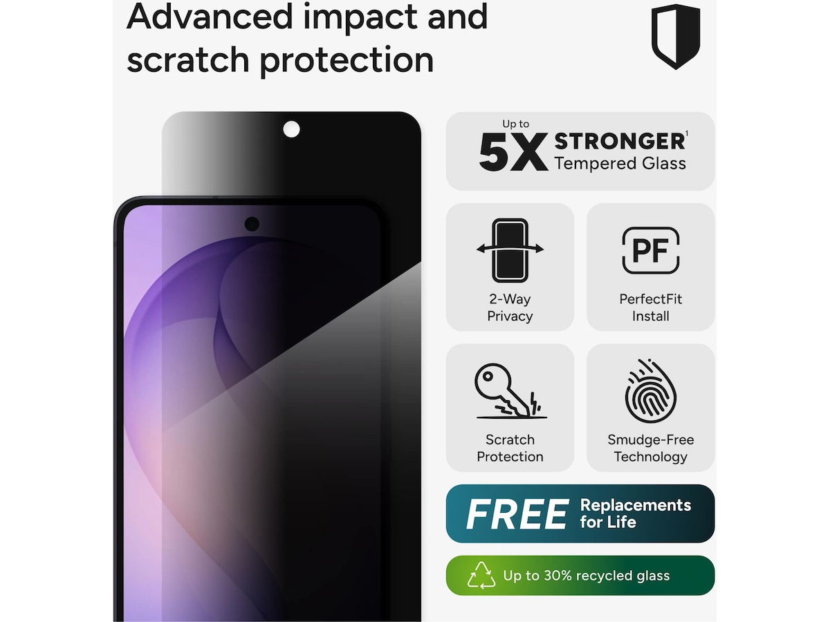 Zagg InvisibleShield Glass Elite Privacy Samsung Galaxy S26 Skärmskydd mobiltelefon
