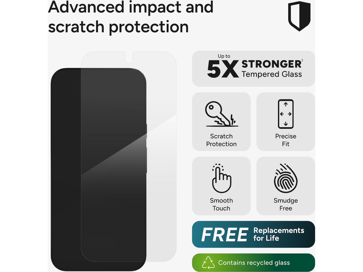 InvisibleShield Glass Elite Google Pixel 10/Pixel 10 Pro Skärmskydd mobiltelefon