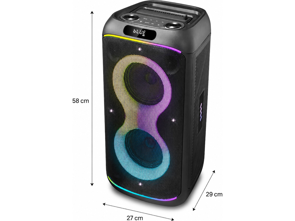 Andersson PYB-3300 Festhögtalare med LED-ljus 100W Trådlös / Bluetooth högtalare