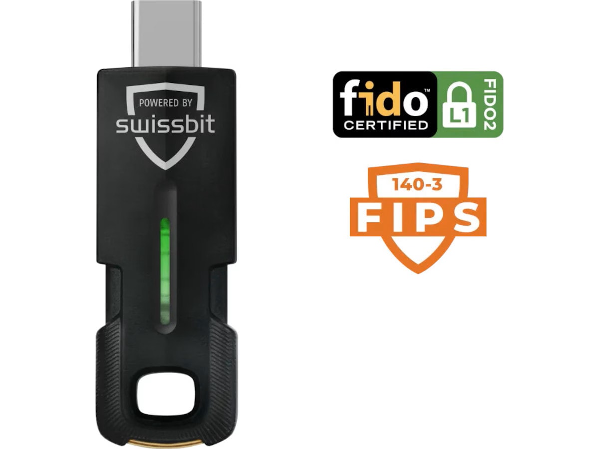 Swissbit iShield Key 2 USB-C säkerhetsnyckel med FIDO2 Antivirus / Security