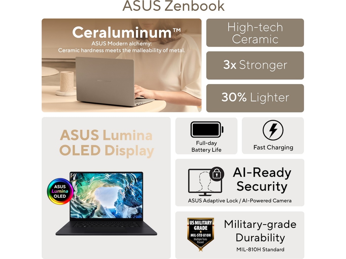 ASUS Zenbook A16 UX3607OA 16" 3K OLED Datorer - Bärbara / laptop