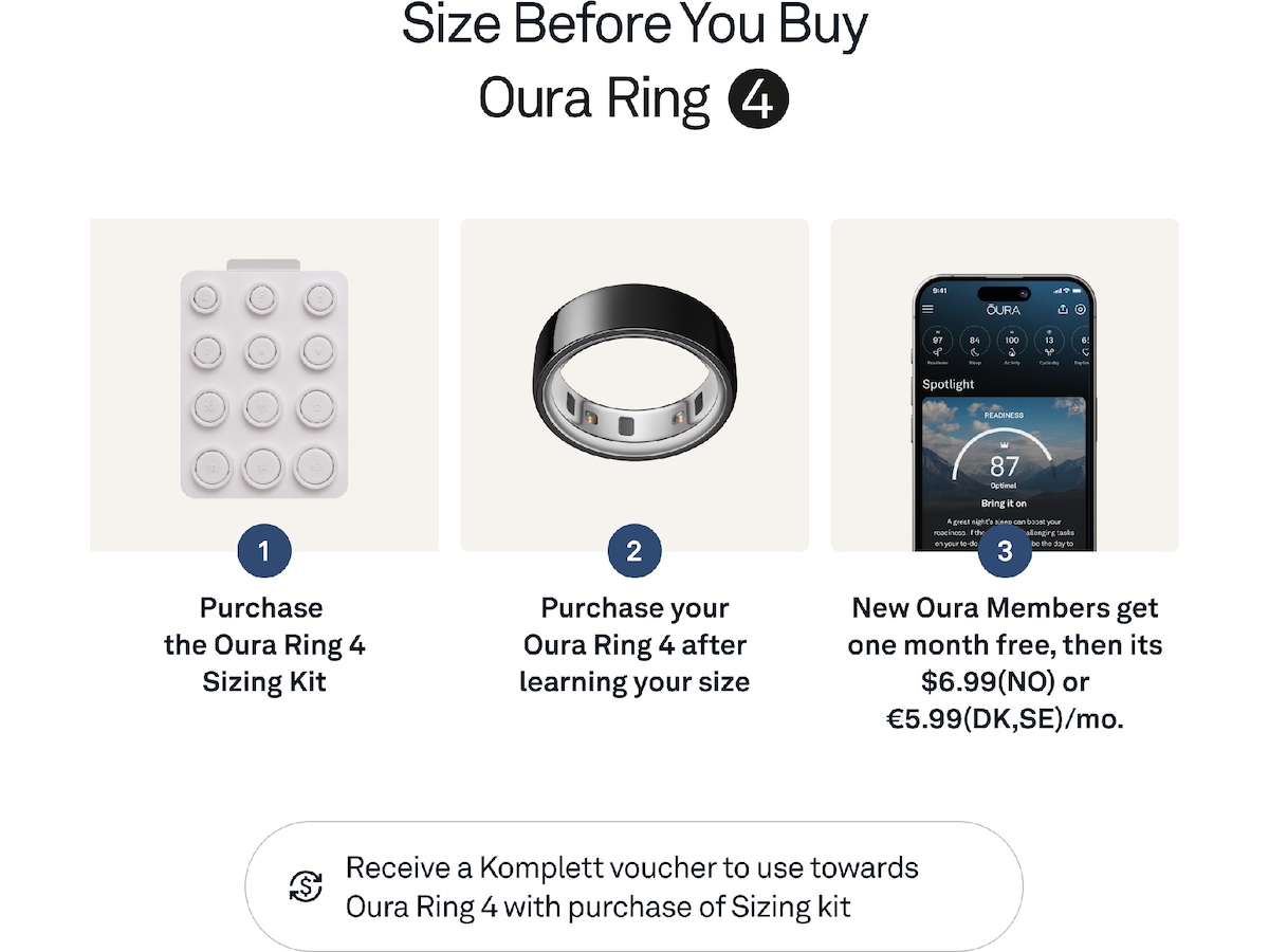 Oura Ring 4 Smart Ring str. 11 (svart) -B-Grade Demo tillbehör till mobiler & smartwatches