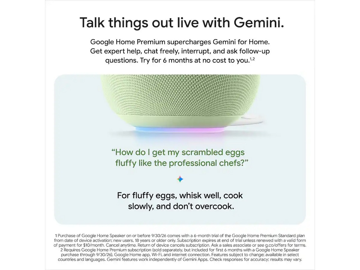 Google Home-högtalare (porcelain) Trådlös / Bluetooth högtalare