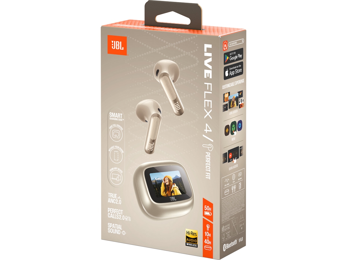 JBL LIVE FLEX 4 trådlösa öronproppar med ANC (sand) In-ear hörlurar