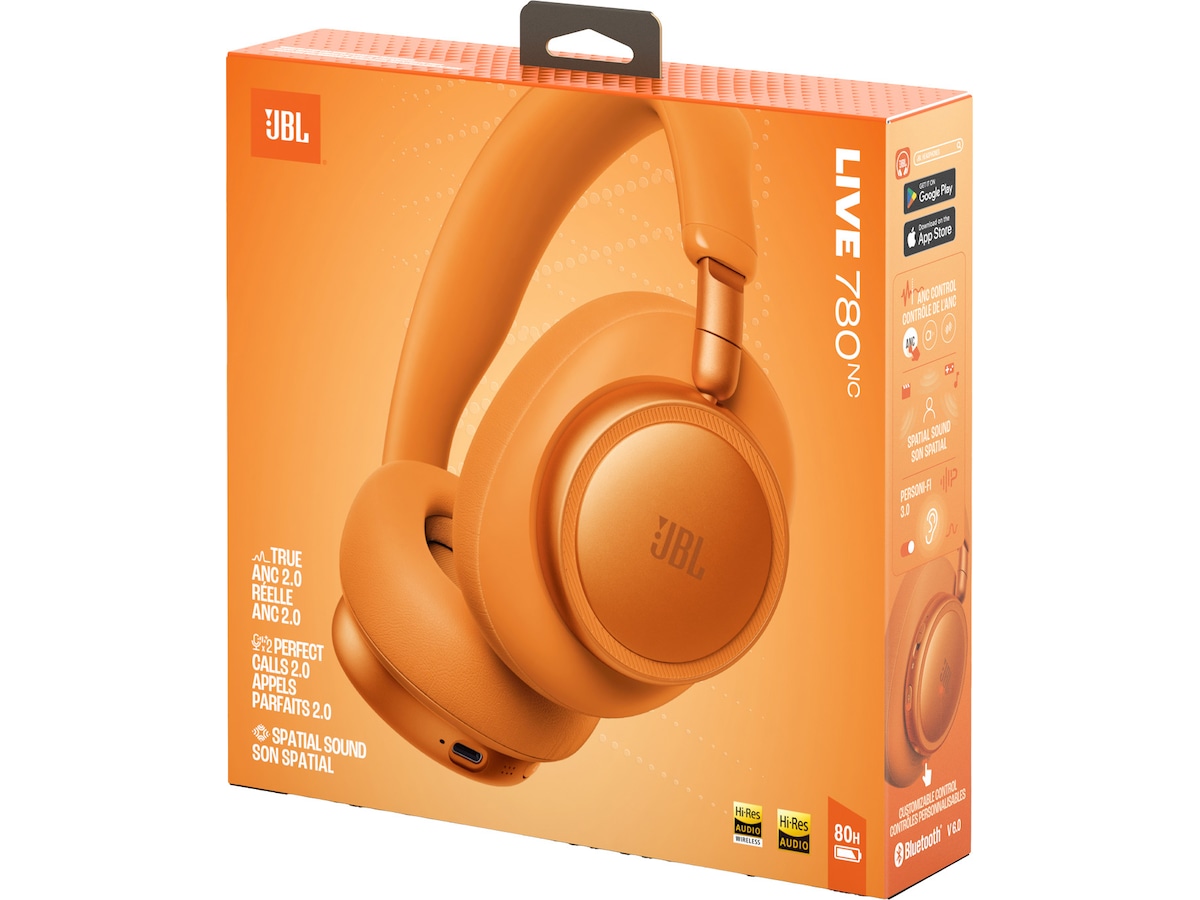 JBL LIVE 780NC Trådlösa over-ear hörlurar (orange) Hörlurar