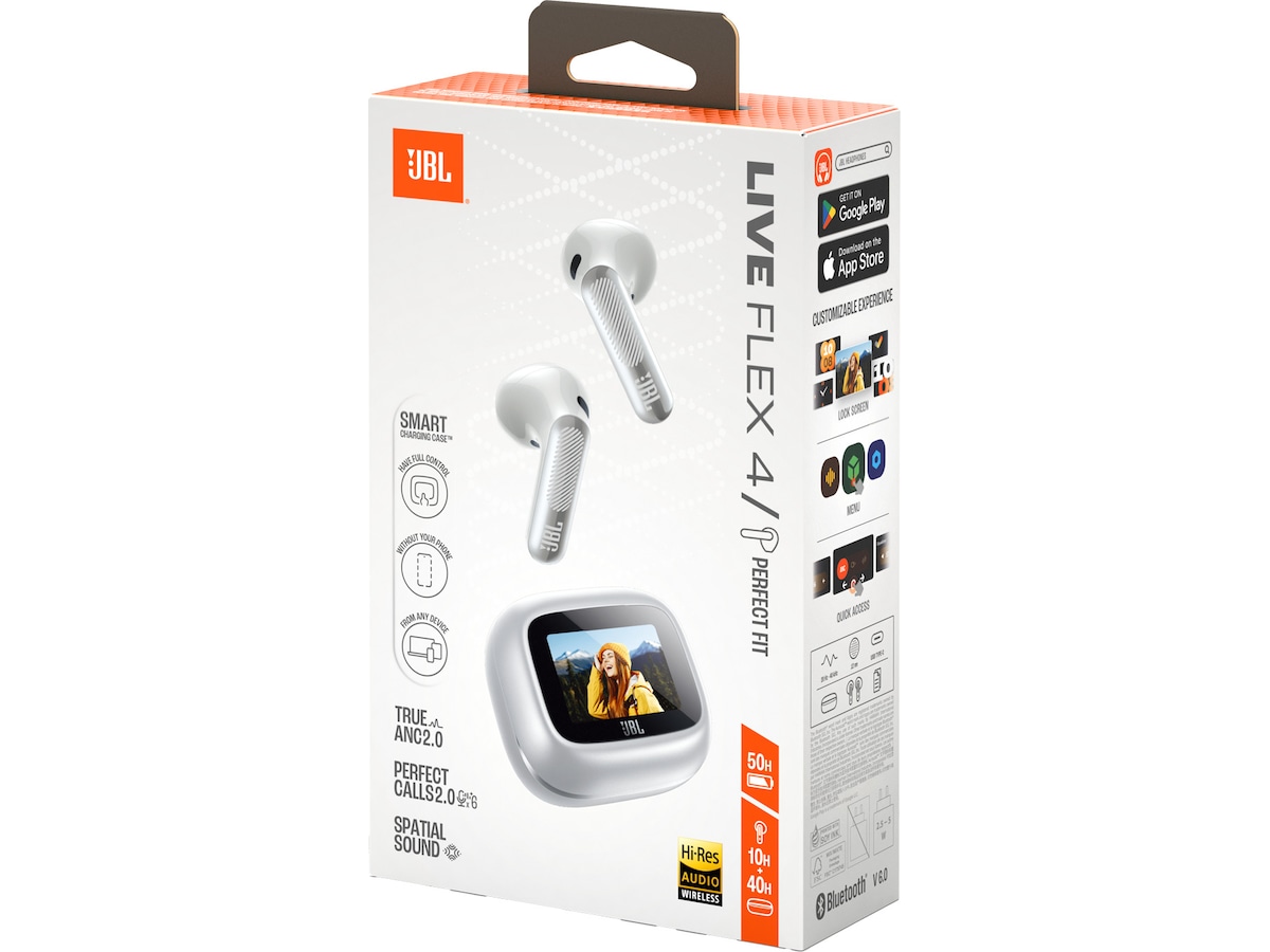 JBL LIVE FLEX 4 - Trådlösa öronproppar (silver) In-ear hörlurar
