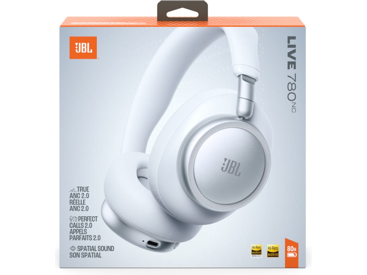 JBL LIVE 780NC Trådlösa over-ear hörlurar (vit) Hörlurar