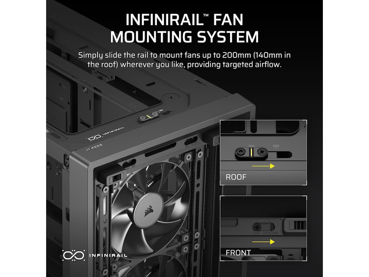 Corsair FRAME 4000X RS Mid Tower (svart) Midi tower