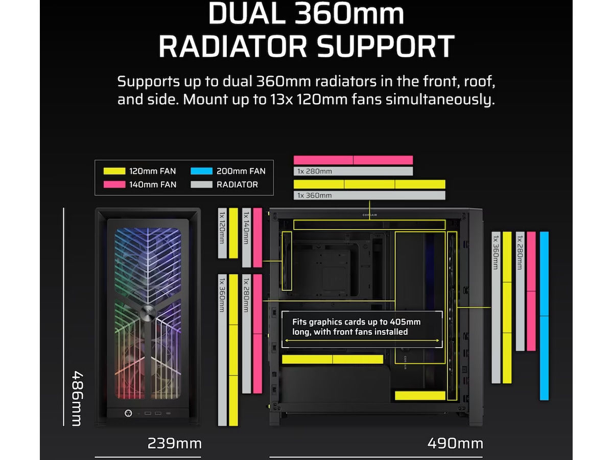 Corsair FRAME 4000X RS Mid Tower (svart) Midi tower