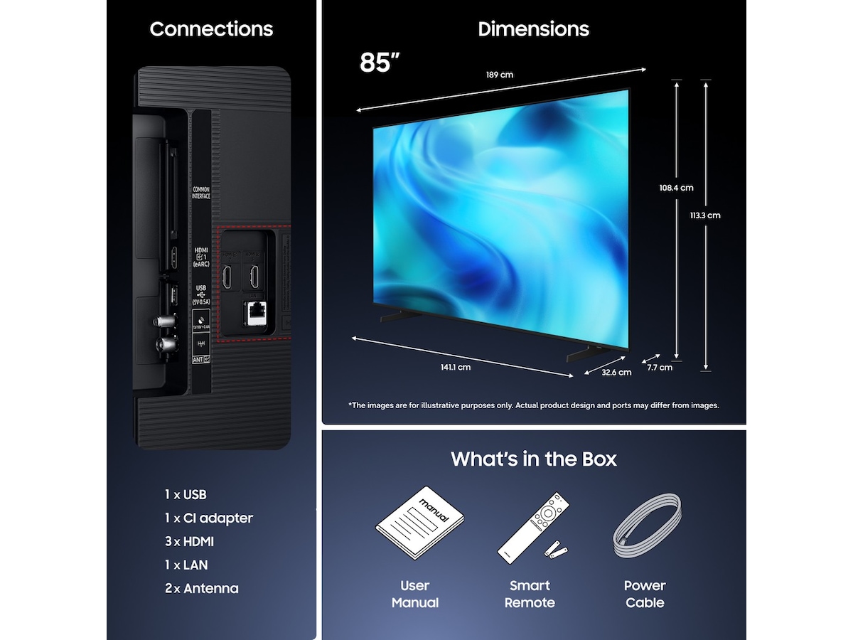 Samsung 85" Crystal UHD 4K Smart TV U7005H (2026) Över 80 tums TV