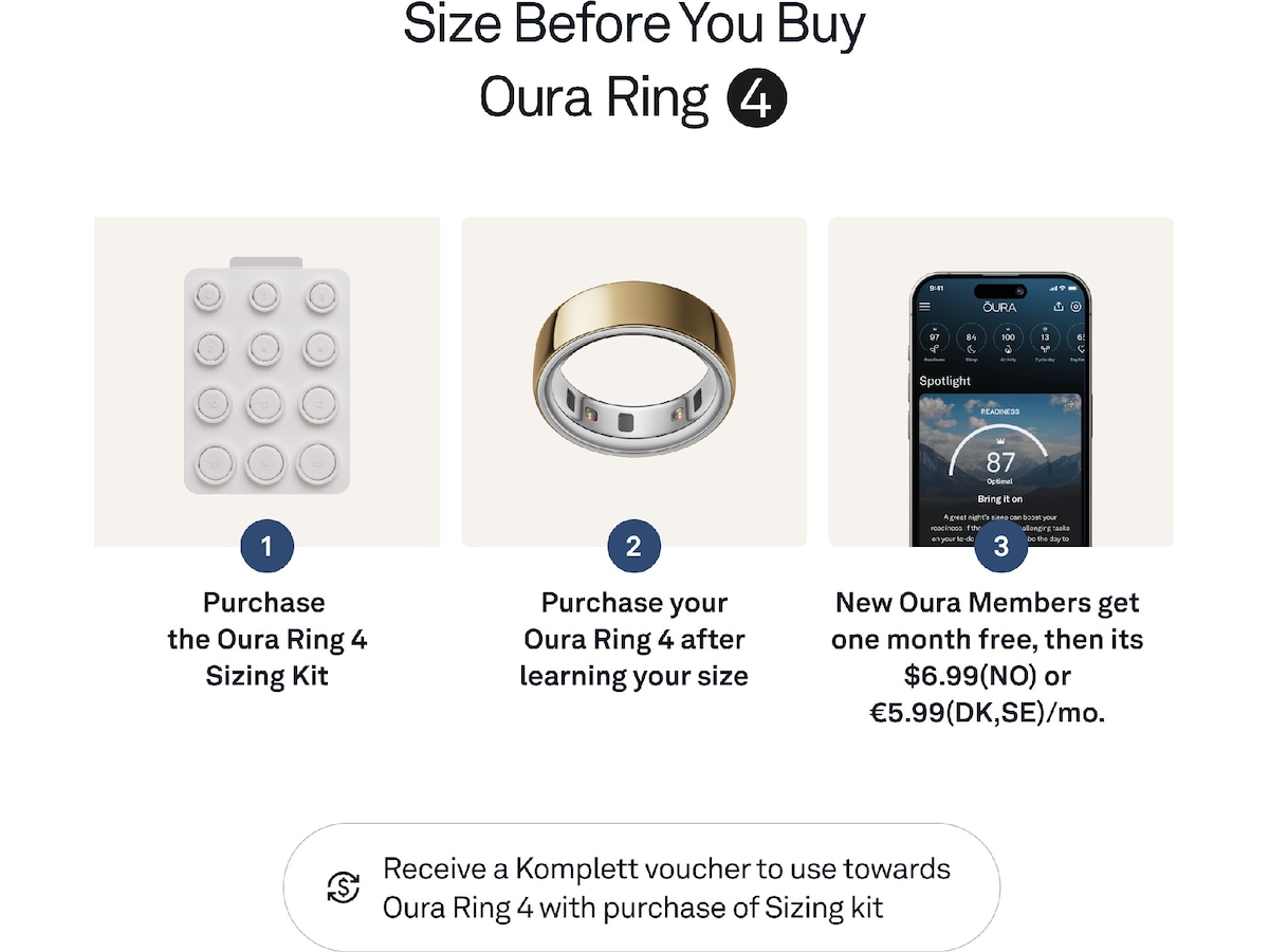 Oura Ring 4 Smart Ring str. 4 (guld) -B-Grade Demo tillbehör till mobiler & smartwatches