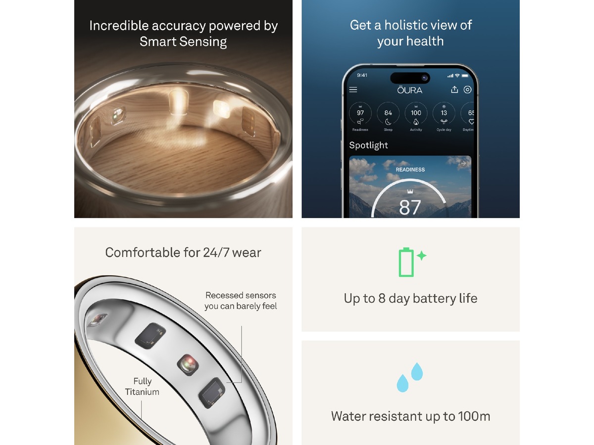 Oura Ring 4 Smart Ring str. 4 (guld) -B-Grade Demo tillbehör till mobiler & smartwatches