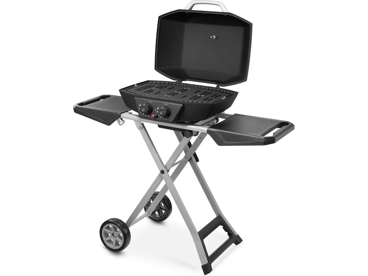 Bärbar gasgrill med dubbelbrännare 4,5 kW Utomhusgrillar