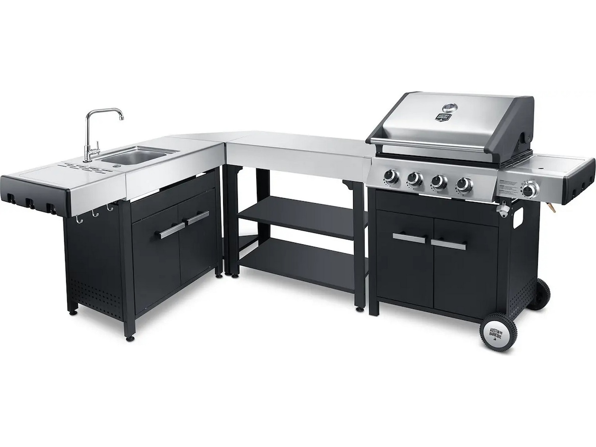 Austin and Barbeque Hörnbord 90-graders vinkel Utomhusgrillvagnar