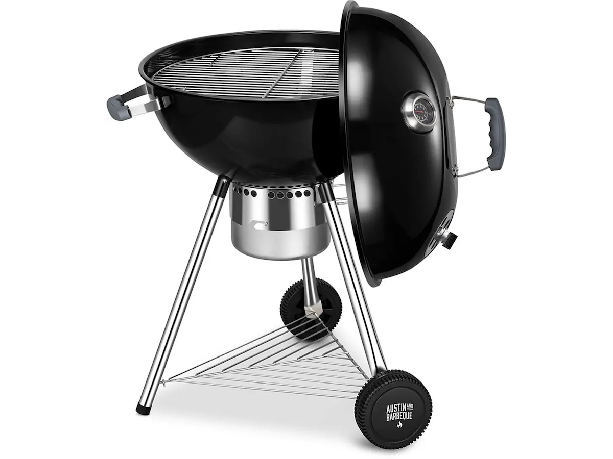 Austin and Barbeque Stor kolgrill med termometer Utomhusgrillar