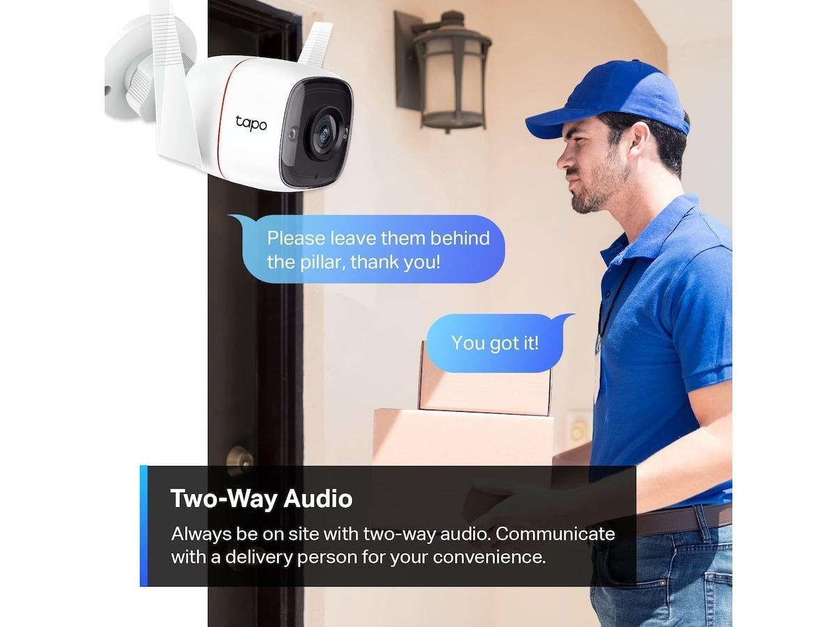 TP-Link Tapo C310 WiFi utomhus övervakningskamera (vit) - 2pk Övervakningskamera