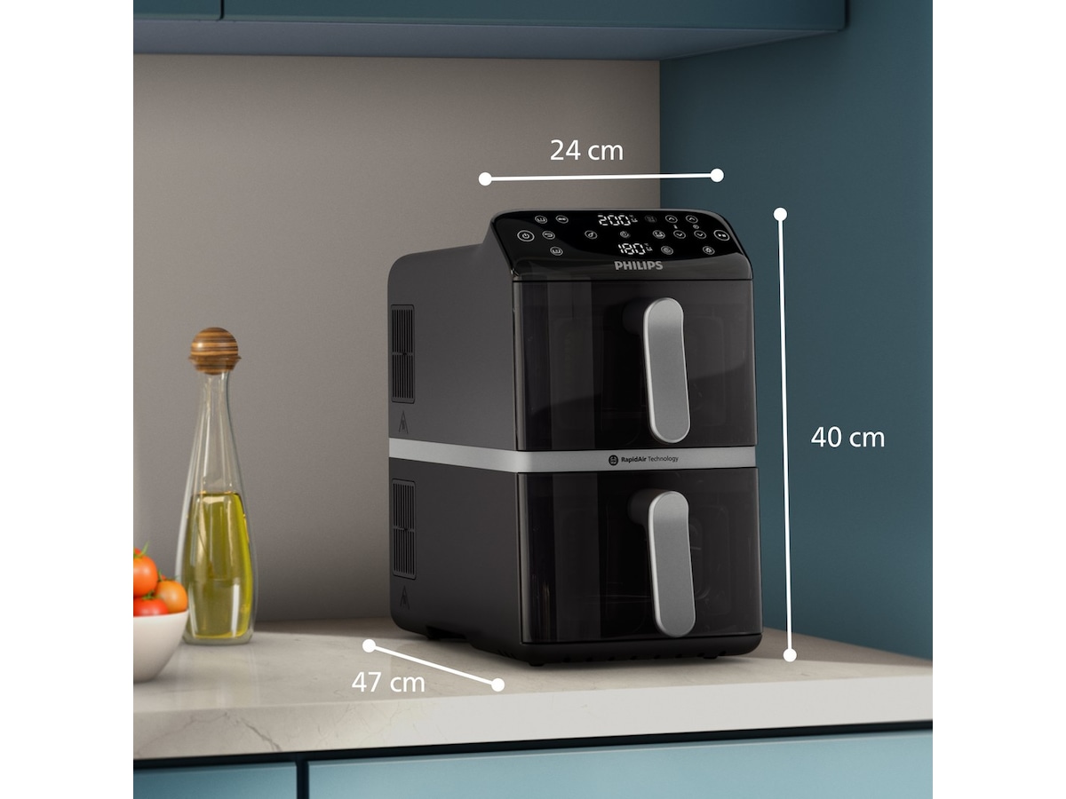 Philips Airfryer 4000 Series Stacked Dual Basket Airfryer