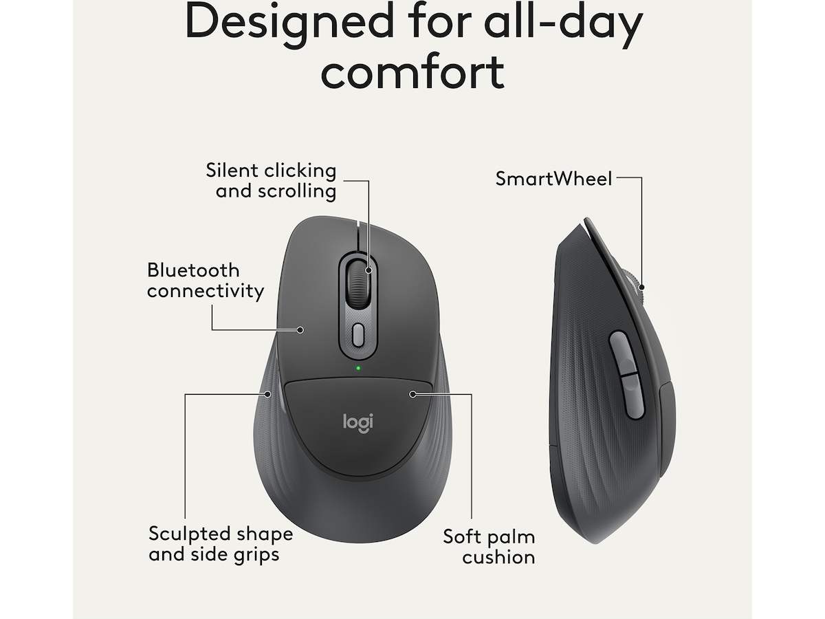Logitech Signature Comfort M850 L trådlös mus (graphite) Mus