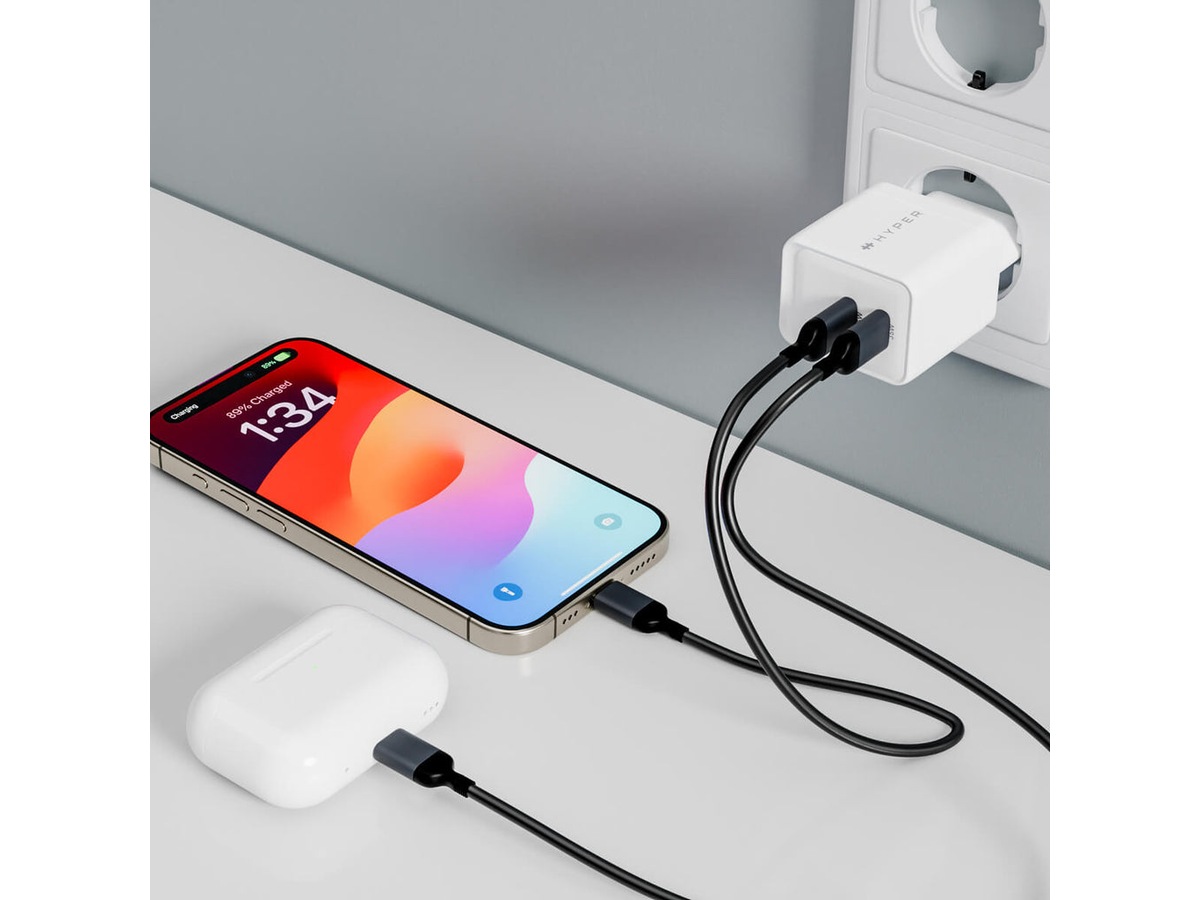 HyperJuice 35W USB-C GaN-laddare (vit) Mobilladdare