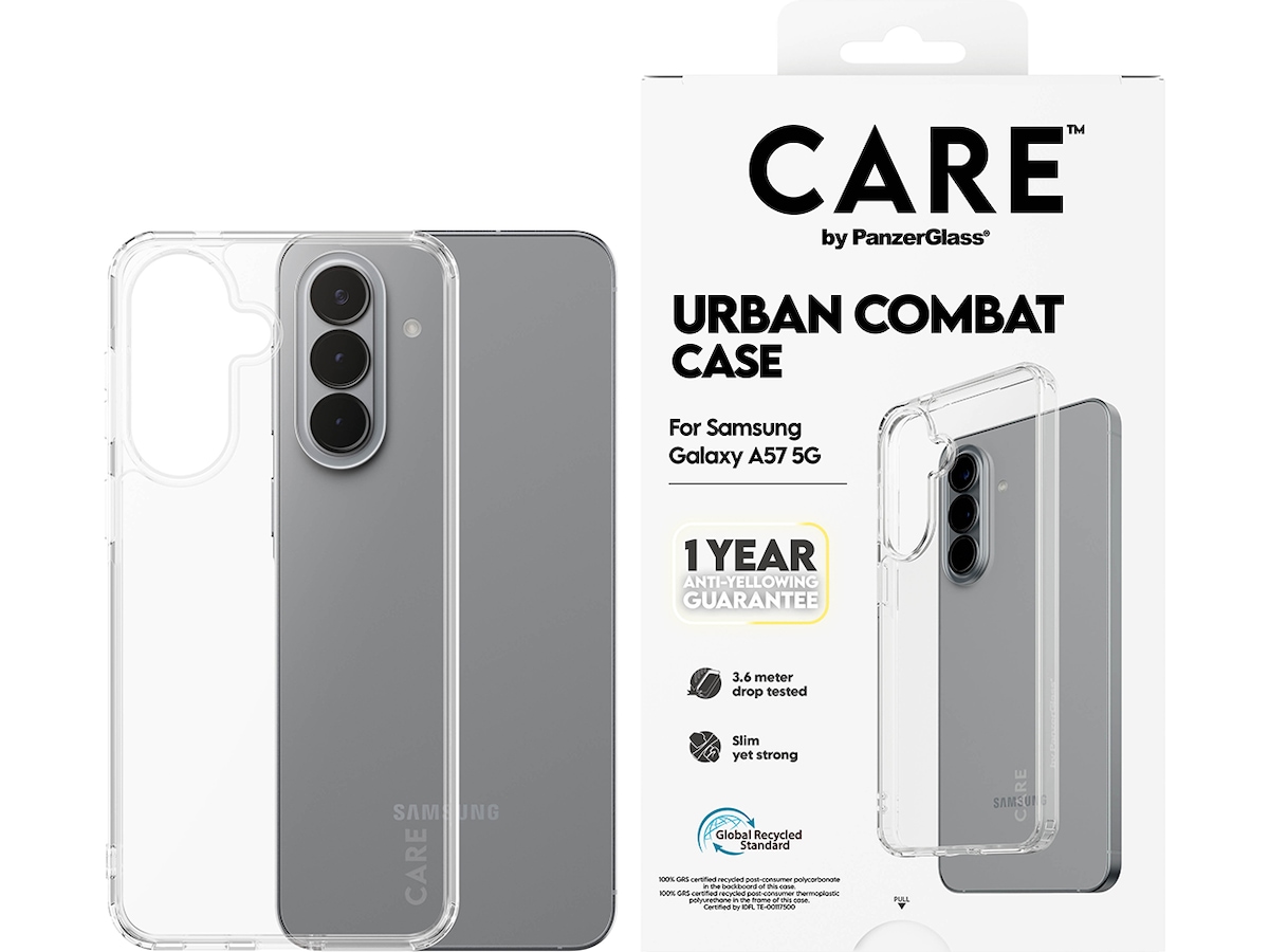 PanzerGlass CARE Galaxy A57 5G Urban Combat fodral (transparent) Mobilskal
