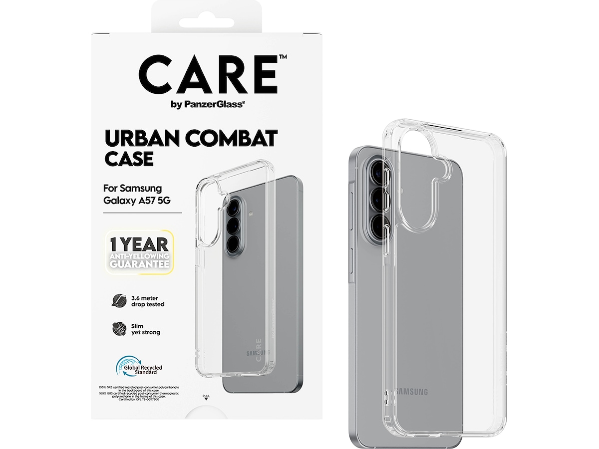 PanzerGlass CARE Galaxy A57 5G Urban Combat fodral (transparent) Mobilskal