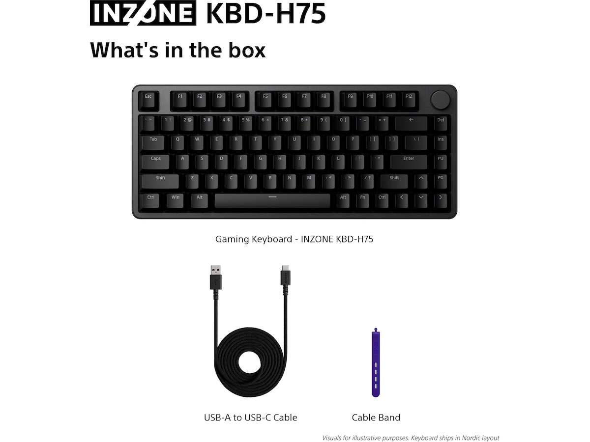 Sony INZONE KBD-H75 Gaming Tangentbord 75% TKL Gamingtangentbord