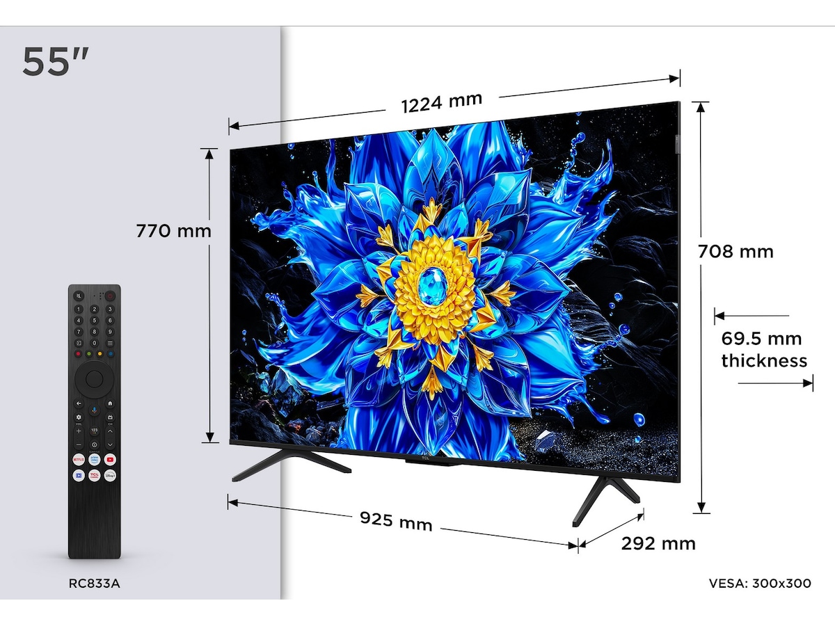 TCL T8D 55" 4K QD-Mini LED Smart TV (2026) 50 - 59 tums TV