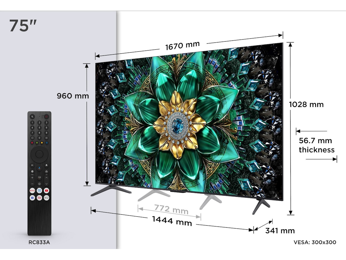 TCL 75" Q6C Premium QD-MiniLED TV (2026) 70 - 79 tums TV