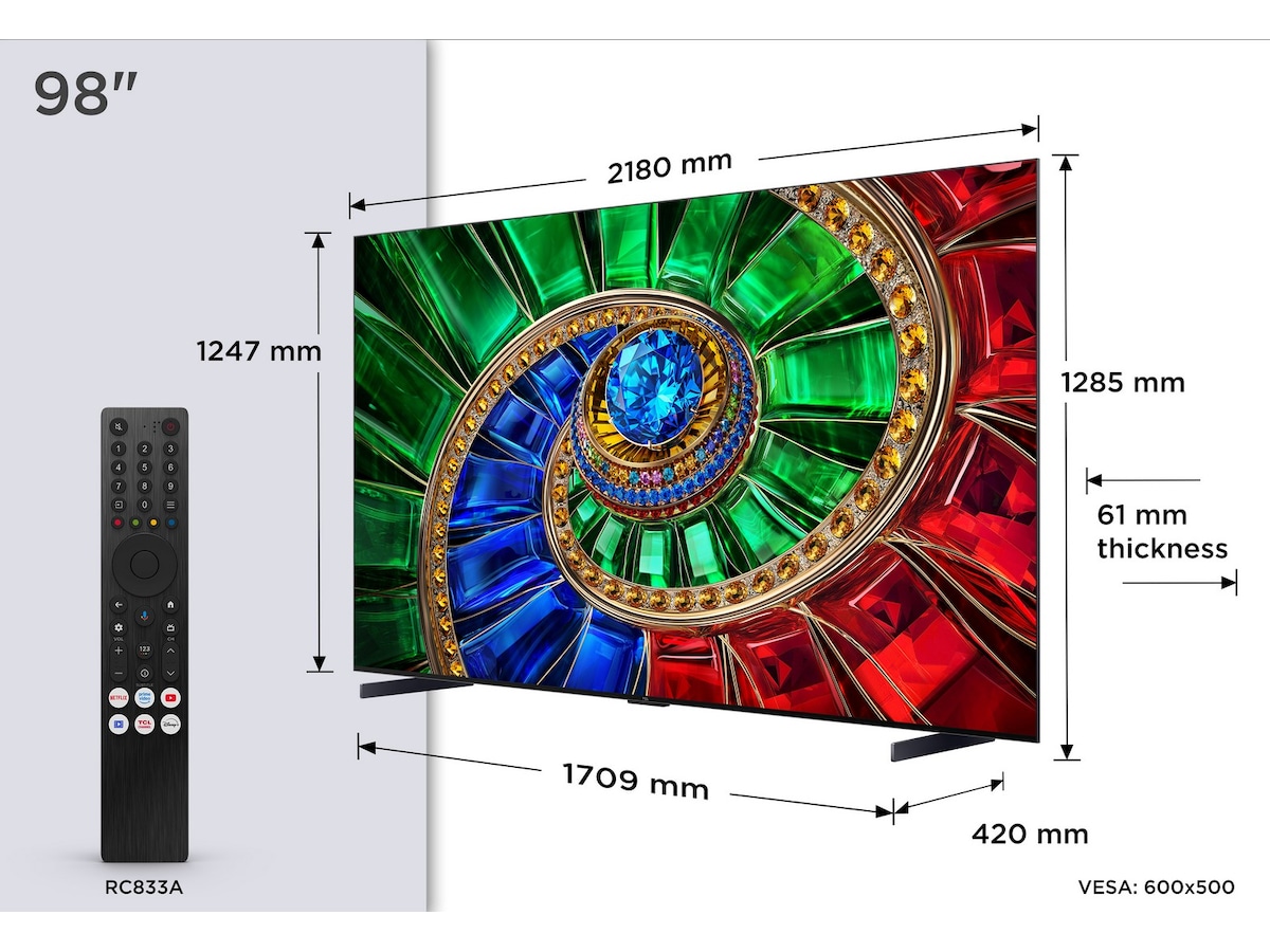 TCL 98" RM7L RGB-Mini LED Smart TV (2026) Över 80 tums TV