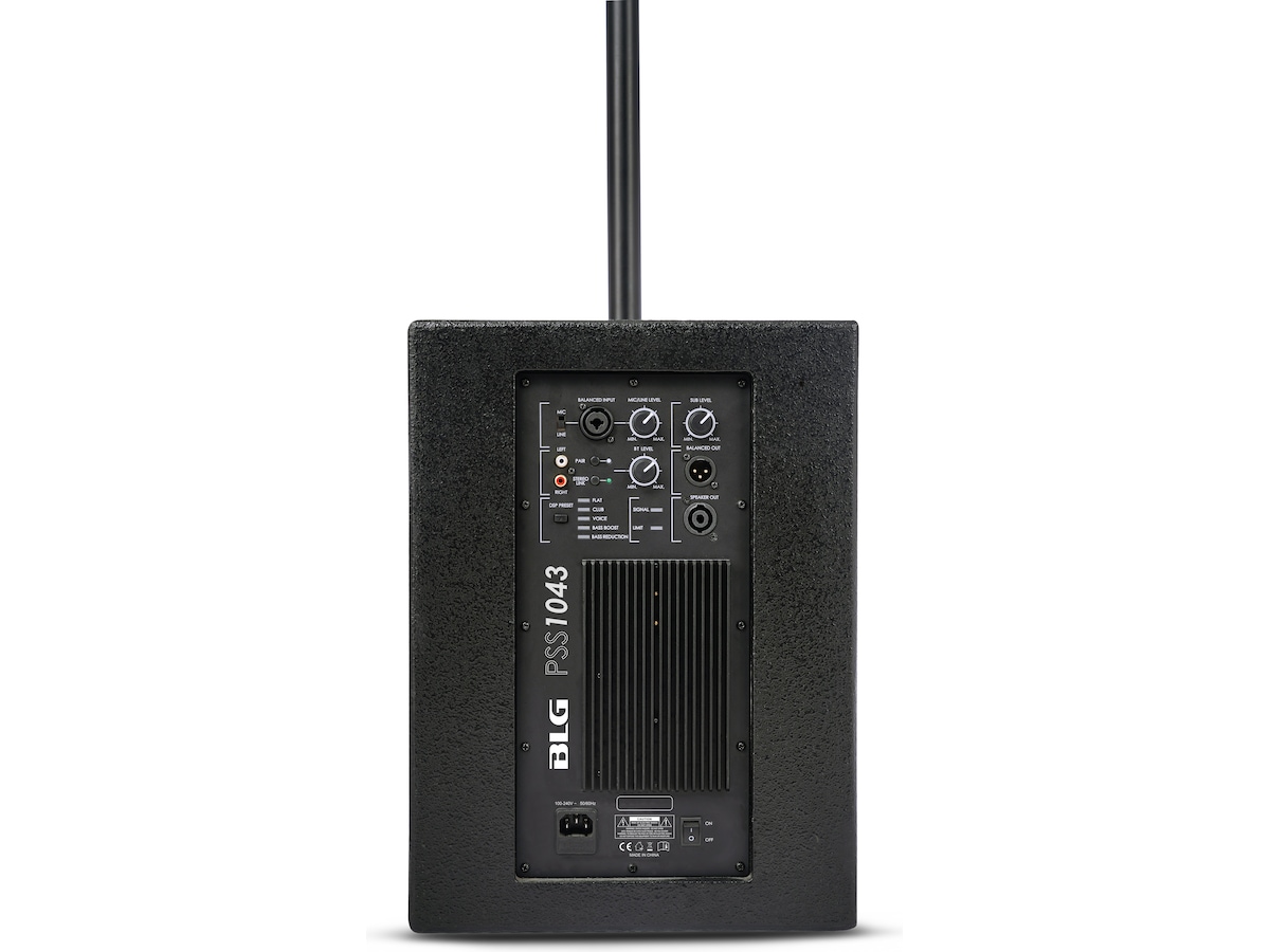 BLG Bluetooth PA-system 400W 2-vägs 10" Sub DSP 125dB Högtalare