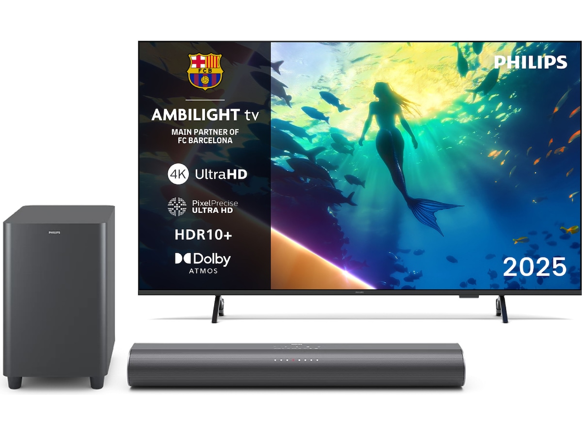Philips 43" PUS8000/12 4K LED Smart Ambilight TV (2025) + Soundbar 20 - 49 tums TV