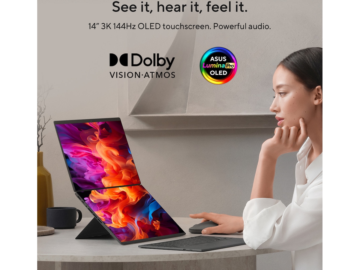 ASUS ZenBook Duo UX8407AA 14" 3K OLED Touch 144 Hz Datorer - Bärbara / laptop
