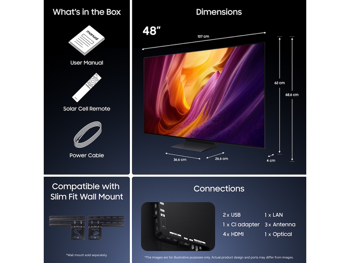 Samsung 48" S95H OLED 4K Smart TV (2026) 20 - 49 tums TV