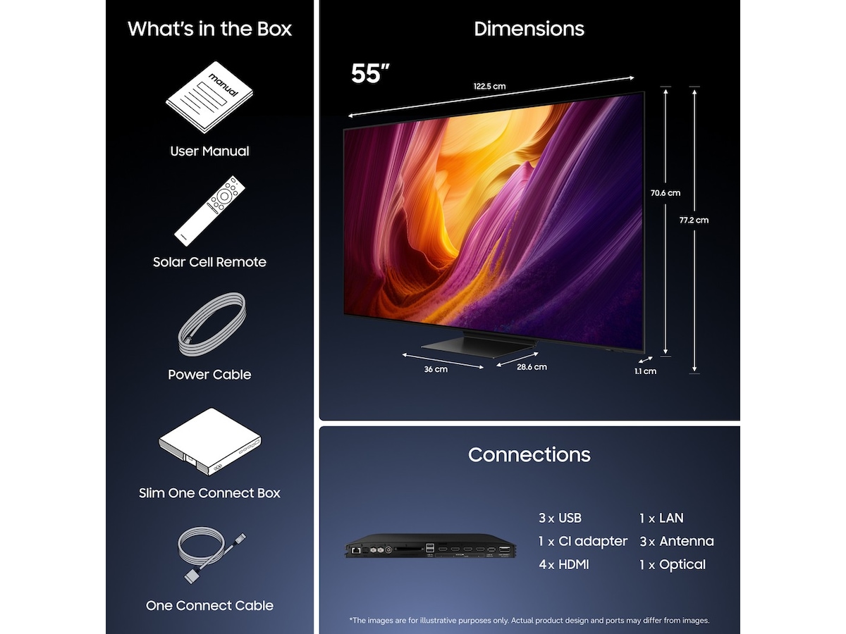 Samsung 55" OLED 4K Smart TV S95H (2026) 50 - 59 tums TV