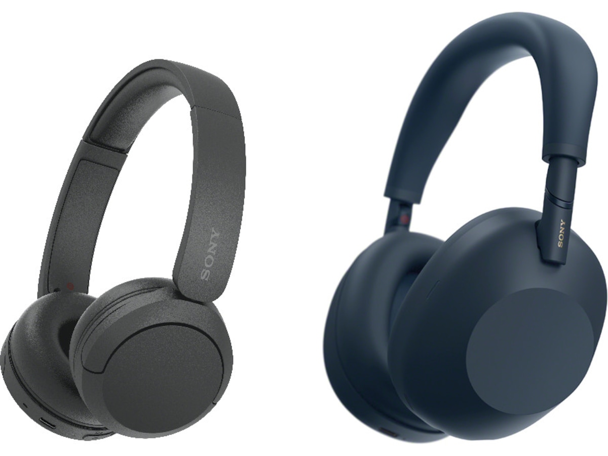 Sony WH-1000XM6 trådlösa hörlurar, Over-Ear (blå) + Sony WH-CH520 Hörlurar