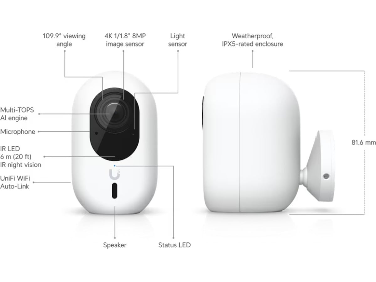 Ubiquiti G6 Instant 4K Övervakningskamera (vit) Övervakningskamera