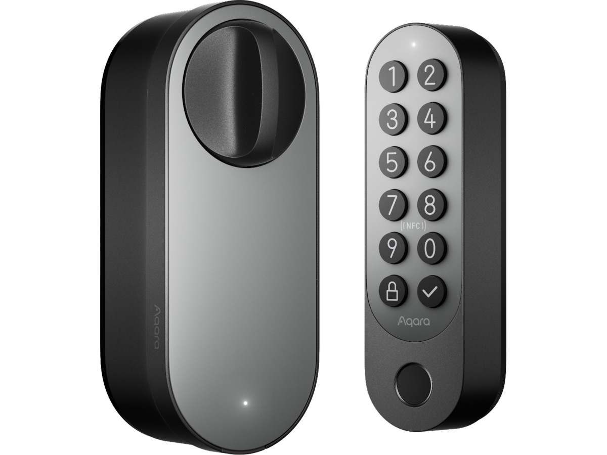 Aqara Smart Lock U200 Set (svart) + Camera Hub G5 Pro Elektroniskt dörrlås