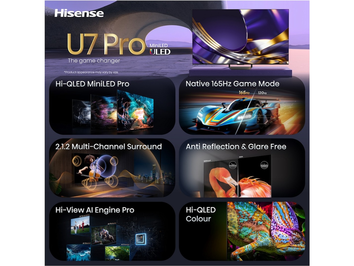 Hisense 85" U7S PRO MiniLED Smart TV (2026) Över 80 tums TV
