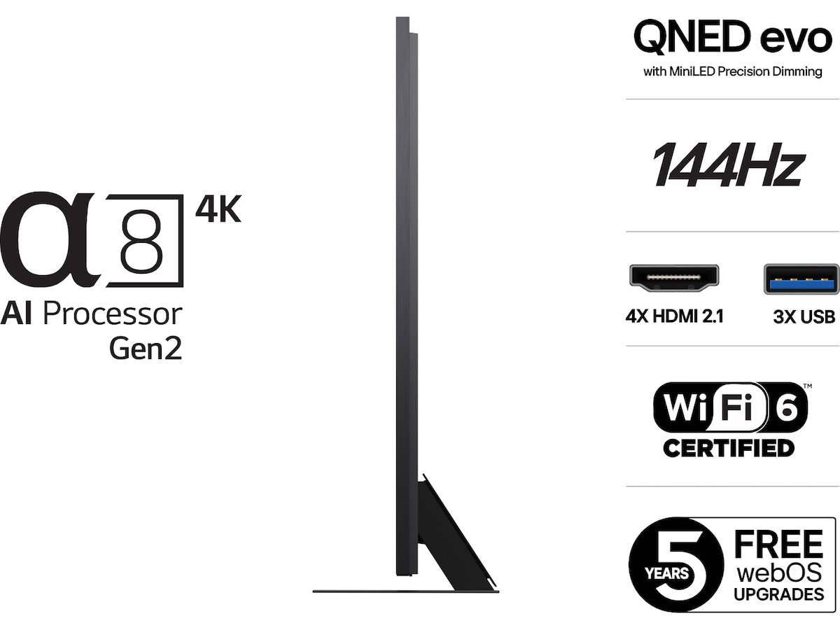 LG 100" QNED86 AI 4K MiniLED Smart TV (2025) + Soundbar Över 80 tums TV