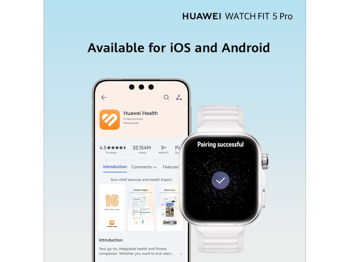 Huawei Watch Fit 5 Pro 44mm (svart) Smartwatches