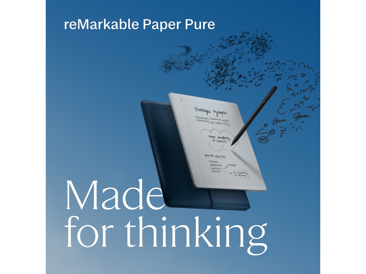 reMarkable Paper Pure 10,3" + Marker Plus + Sleeve Folio (ocean blue) Digitala anteckningsblock