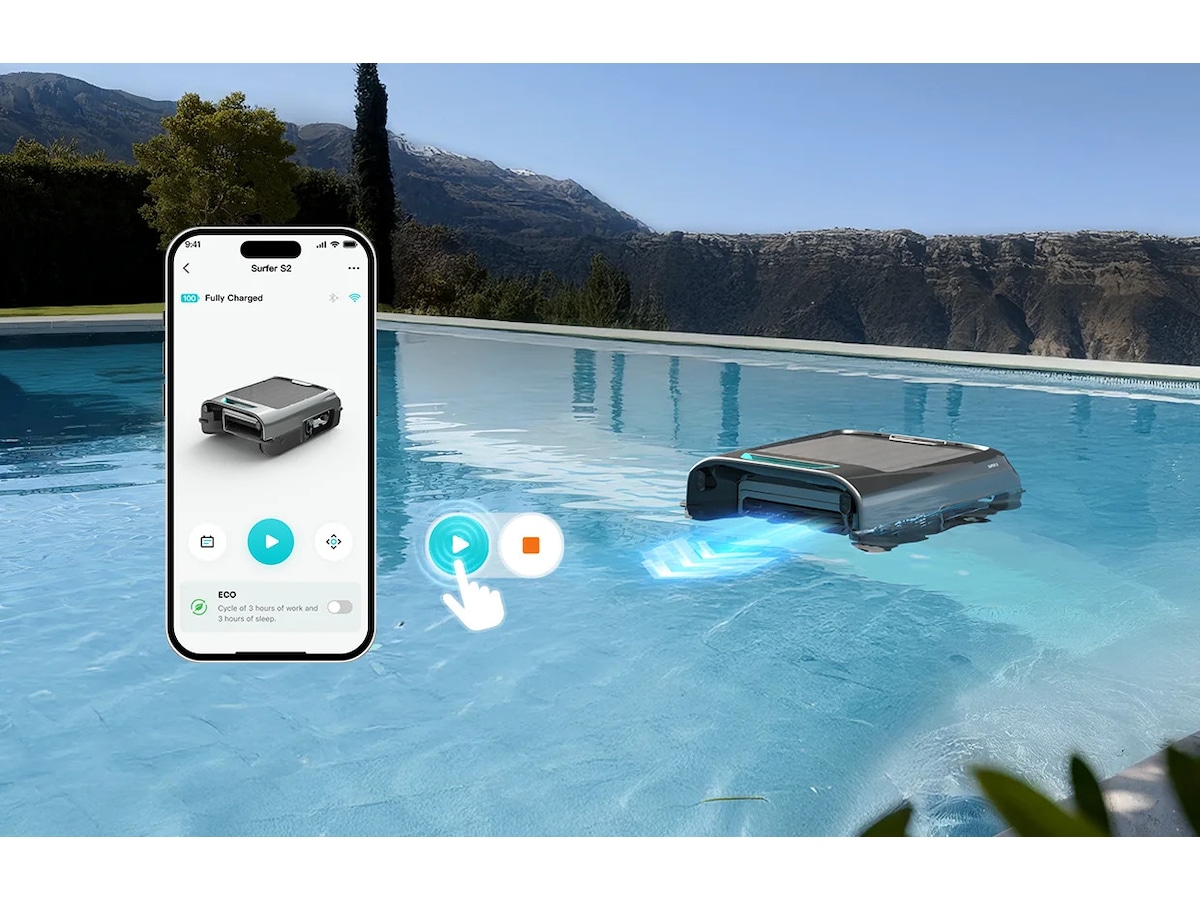 Aiper EcoSurfer S2 Bassängskimmare med solcellsladdning Fönstertvättar