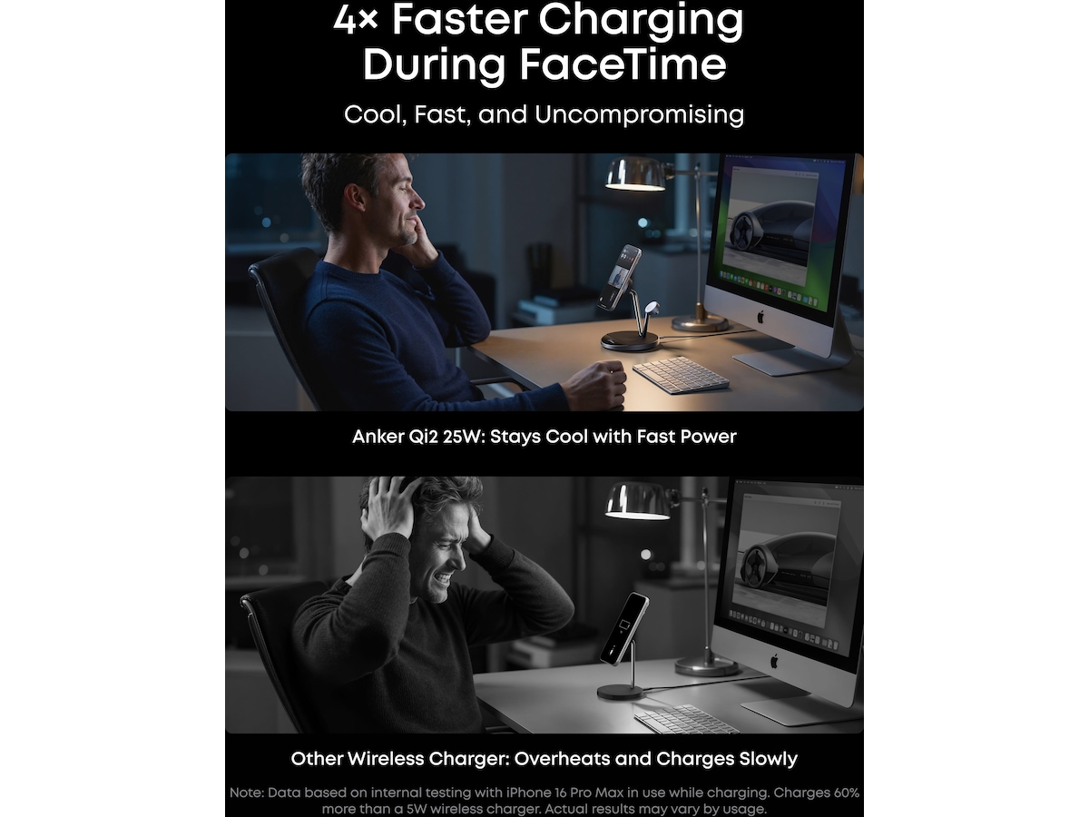 Anker Prime 3-in-1 trådlös laddstation (svart) Laddstation