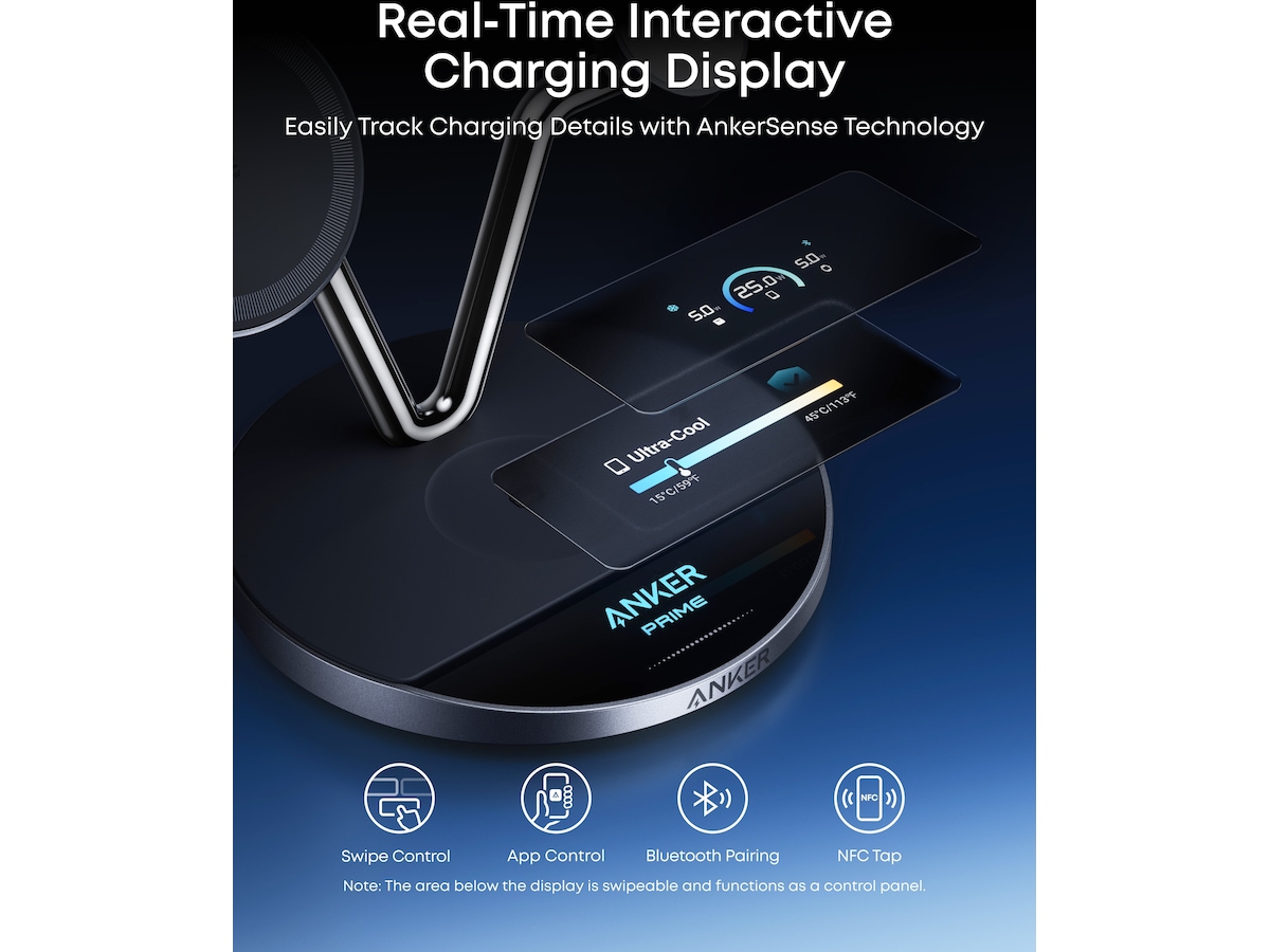Anker Prime 3-in-1 trådlös laddstation (svart) Laddstation