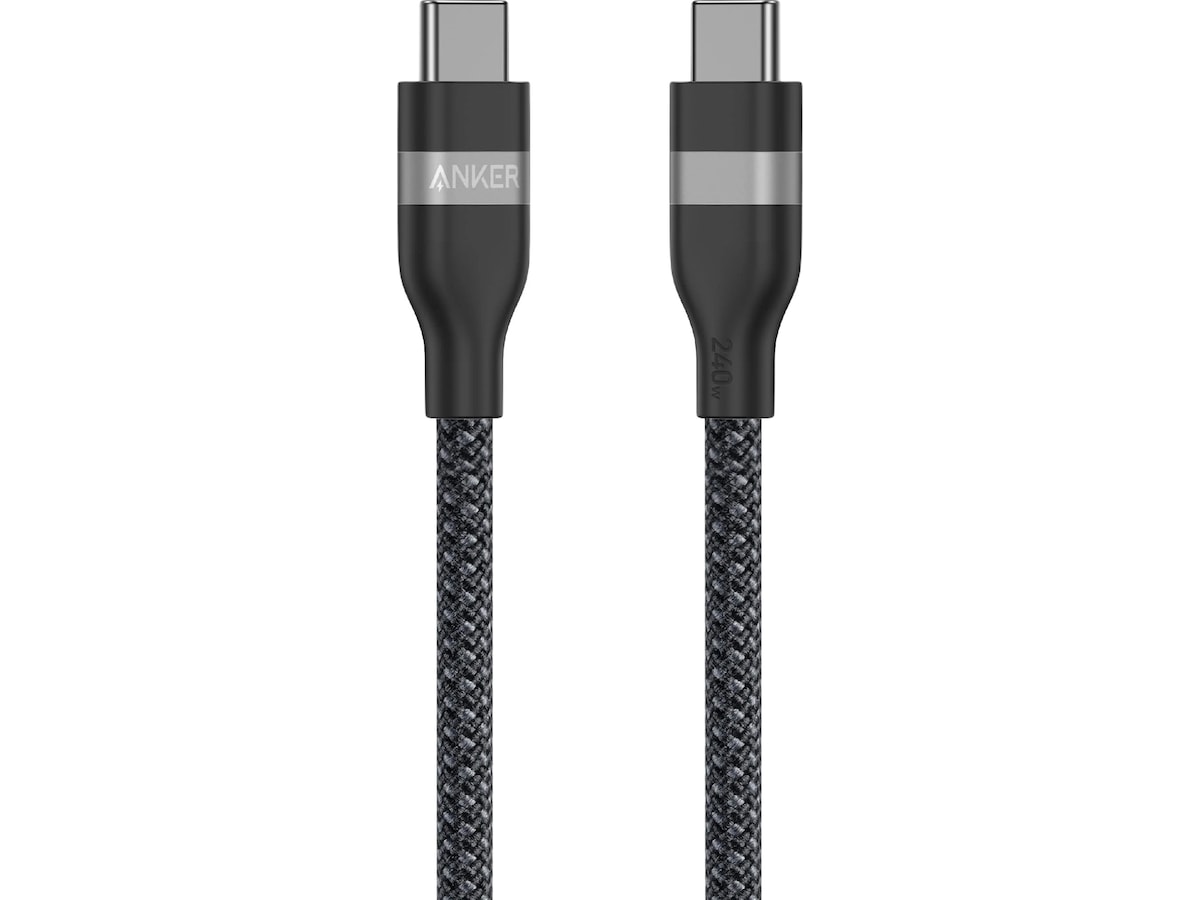 Anker 240W USB-C flätat kabel 1,8m (svart) USB-kablar