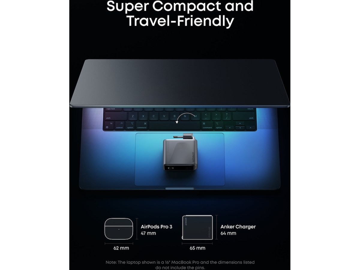 Anker Prime 160W 3 portar laddare (silver) Mobilladdare
