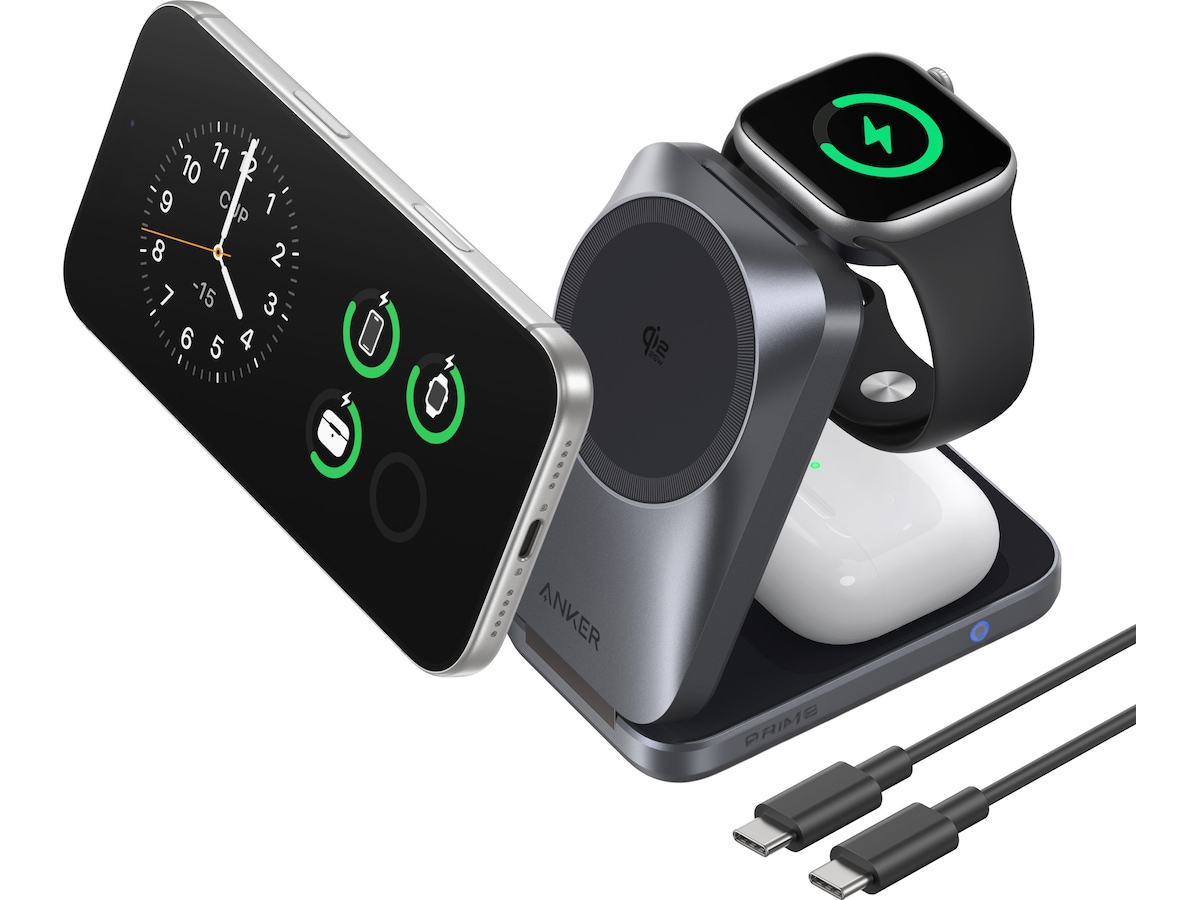 Anker MagGo 3-in-1 trådlös laddstation (svart) Laddstation