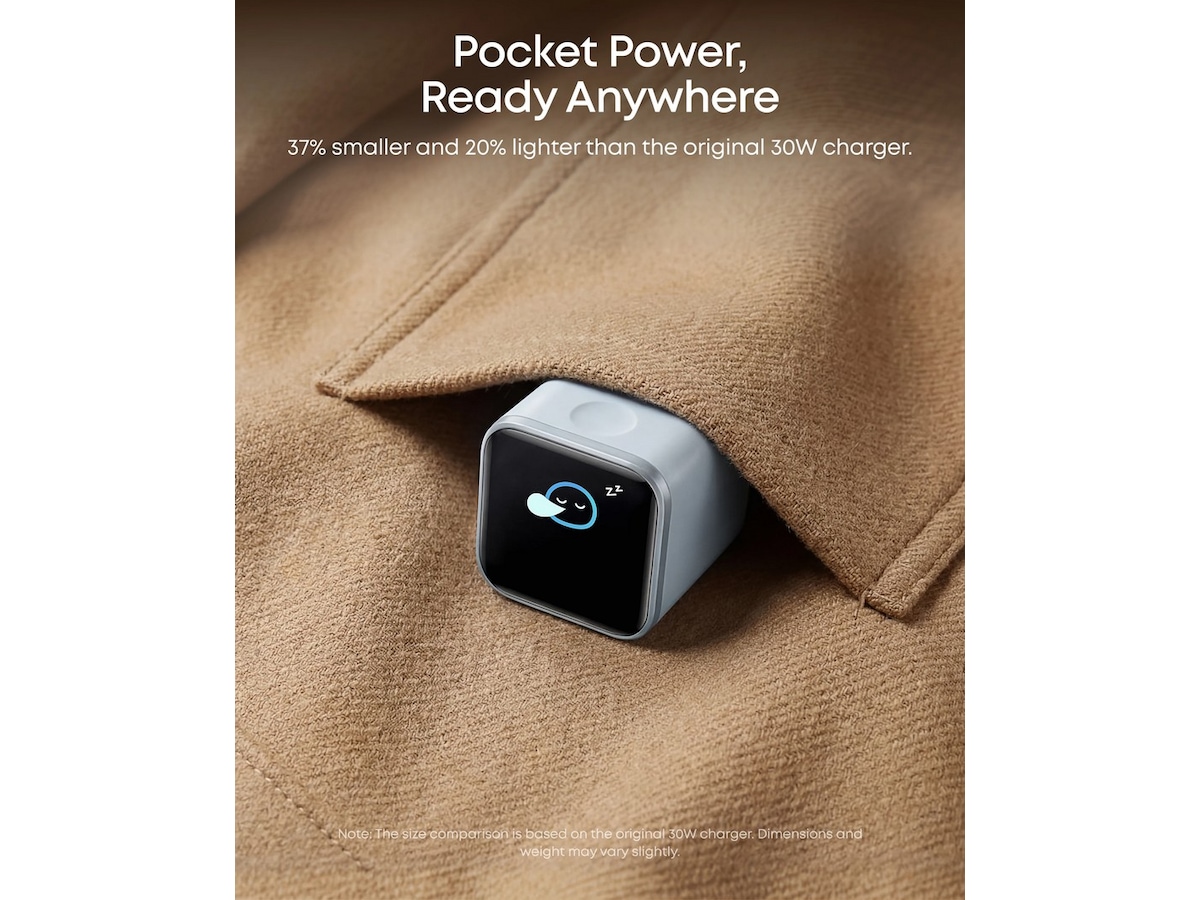 Anker Nano 45W Smart Display Laddare (svart) Mobilladdare