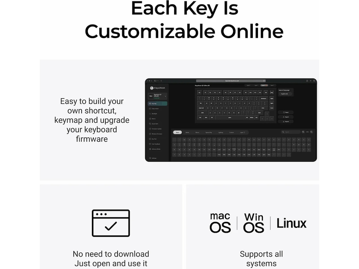 Keychron Q1 Ultra 75% 8K Red Trådlöst Gamingtangentbord Gamingtangentbord